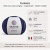 caratteristiche pura lana vergine Purëssa Lanaio caratteristiche gomitolo di pura lana vergine irrestringibile puressa lanaio certificata oekotex e mulesing free ideale per lavori a maglia ai ferri e uncinetto per maglie, sciarpe e copertine neonato